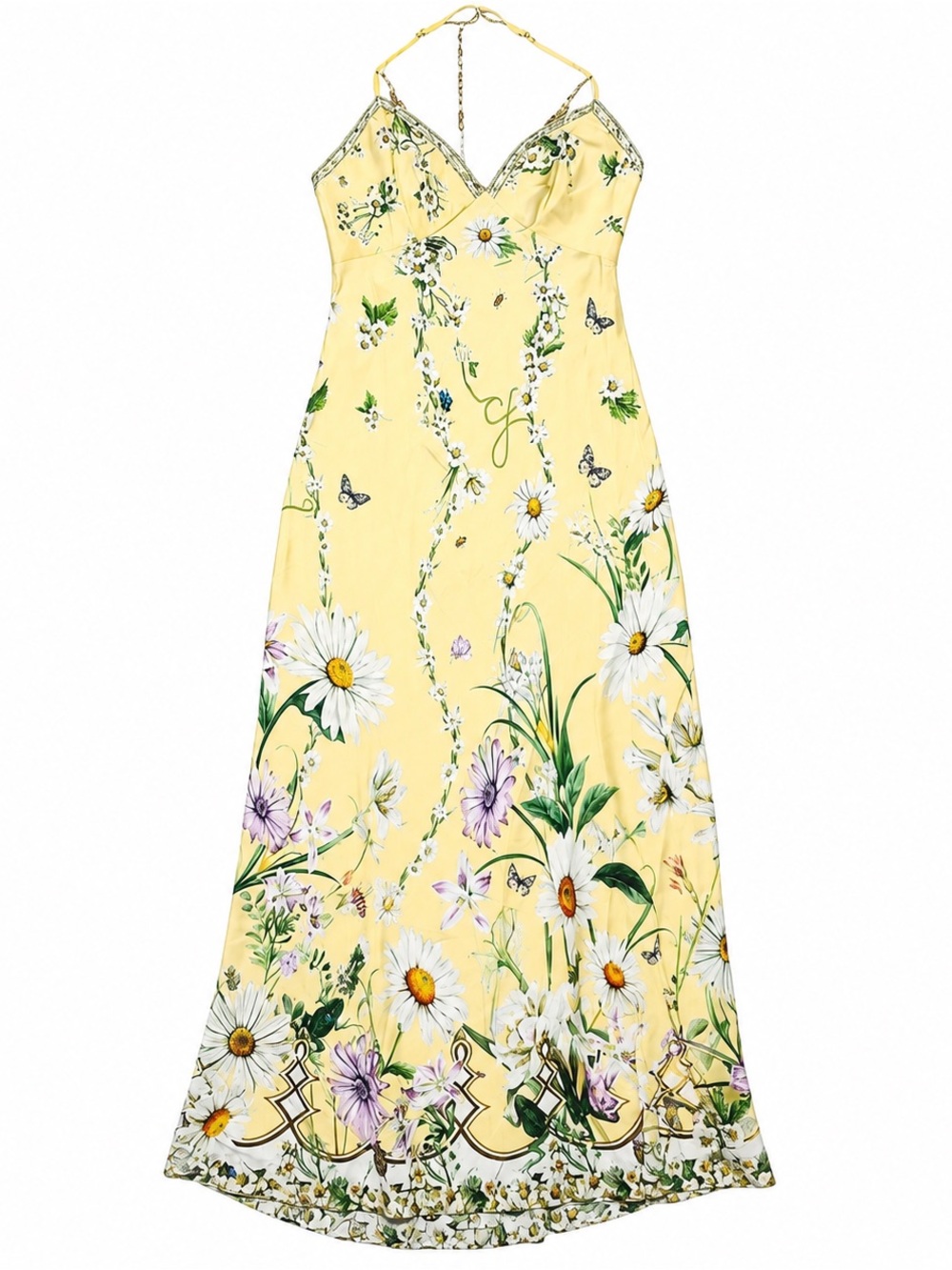 CAMILLA SILK FLORAL DAISY CHAINS DETAIL SLIP STRAPPY MAXI DRESS - Picture 9 of 14